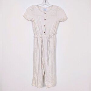 Old Navy Kid's Jumpsuit Cream Size Medium Years 100% Cotton Lightweight Bohemian
